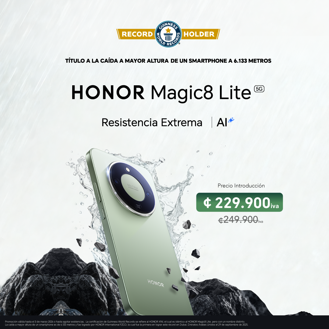 El nuevo HONOR Magic8 Lite “rompe” el título de GUINNESS WORLD RECORDS por la caída más alta de un smartphone
